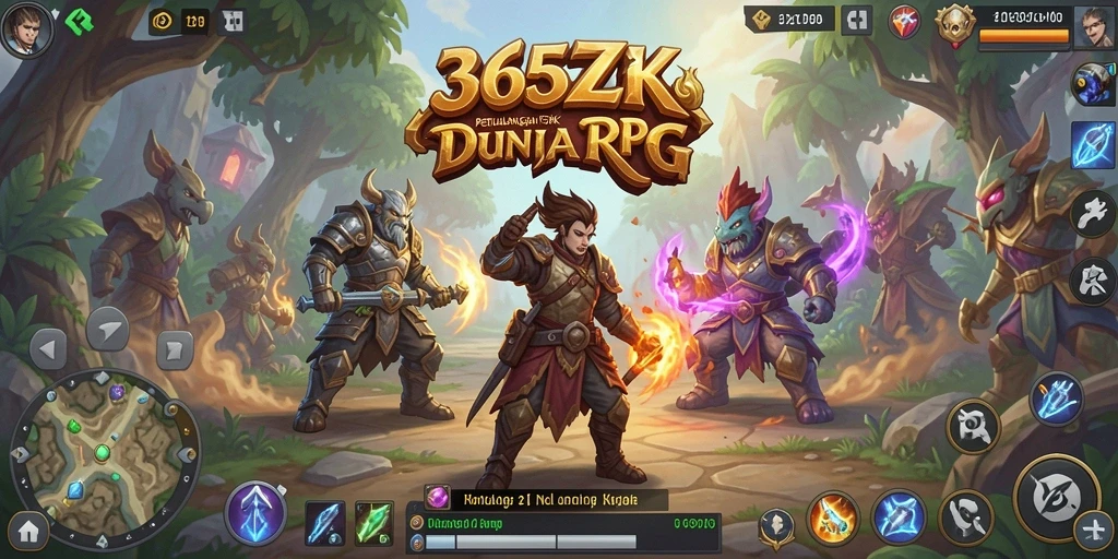 Tampilan menarik dalam gameplay <strong>365ZK</strong> yang memukau dengan grafis RPG.