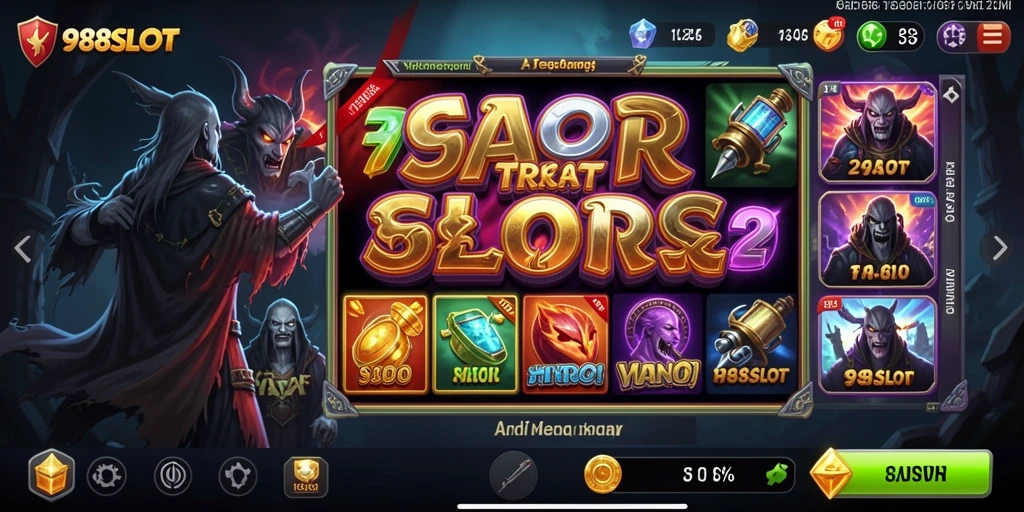 Tampilan gameplay seram dari 988SLOT dengan grafis menakutkan.