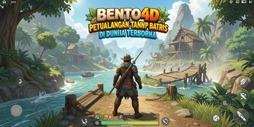 Gameplay BENTO4D yang menampilkan petualangan di dunia terbuka yang luas.