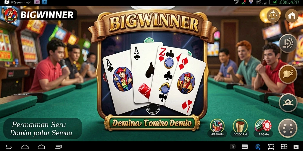 Tampilan antarmuka permainan Domino BIGWINNER yang menarik dan interaktif.
