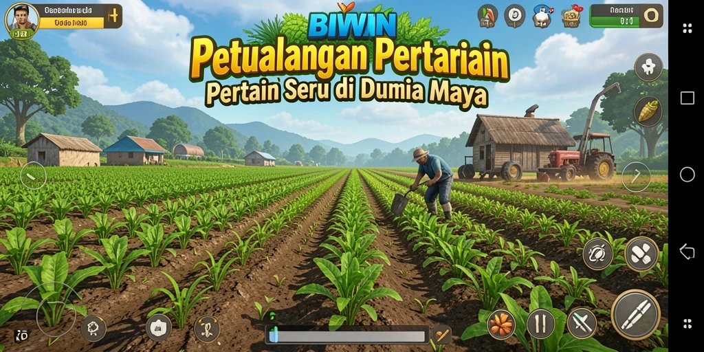 Tampilan utama gameplay BIWIN yang penuh warna dan interaktif.