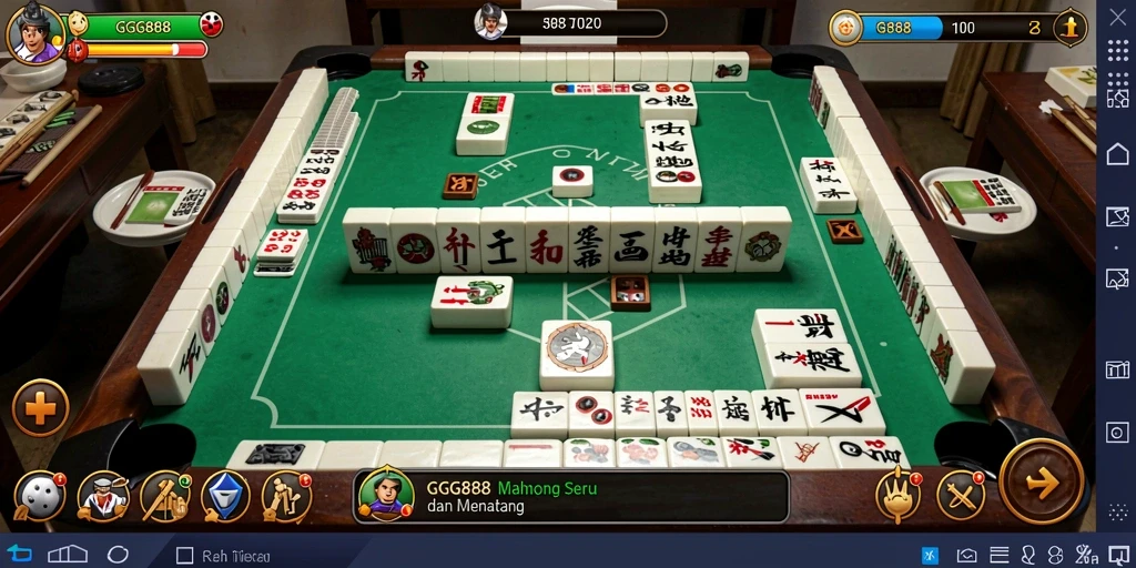 Tampilan gameplay seru GGG888 dalam Mahjong yang menantang.