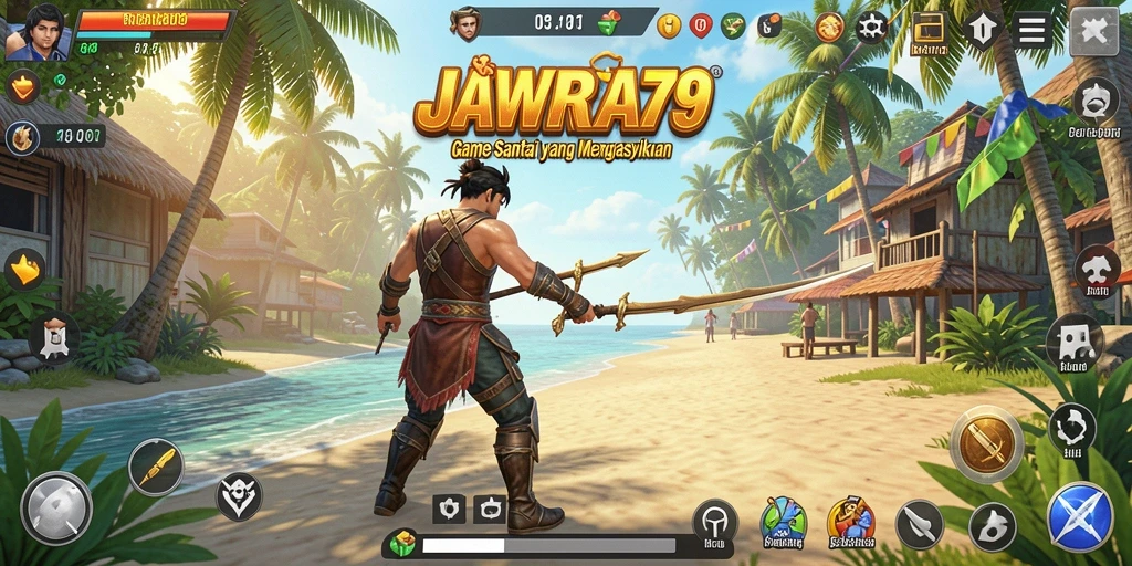 Tampilan gameplay menyenangkan dan penuh warna di JAWARA79.