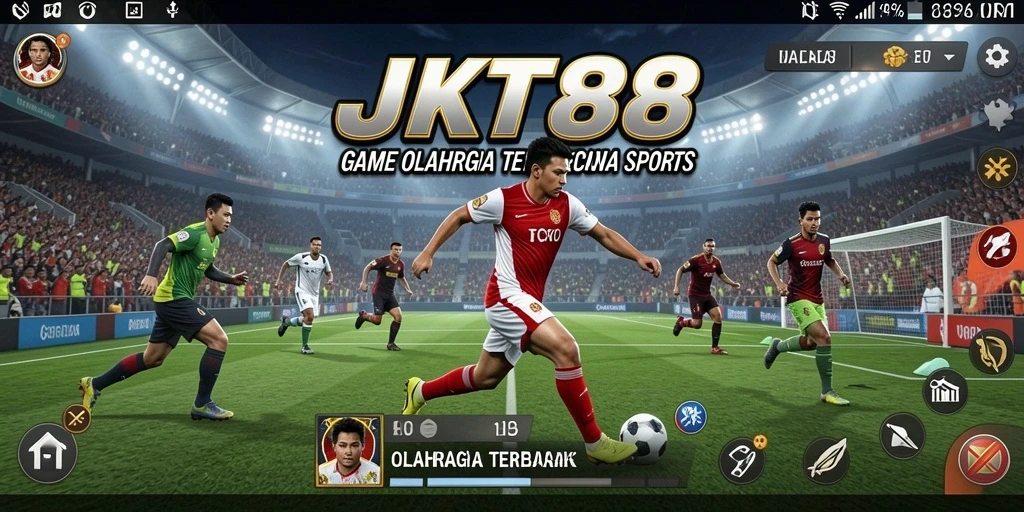 Tangkapan layar JKT88 menampilkan lapangan olahraga yang ramai dengan aksi pemain.