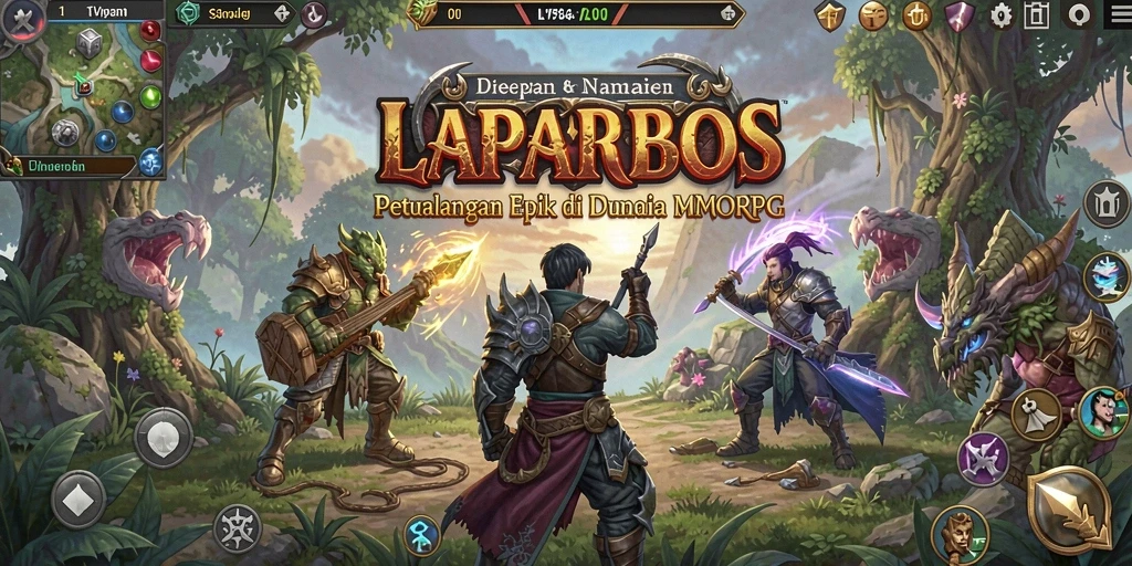 Tangkapan layar menarik dari gameplay di dunia MMORPG LAPARBOS.
