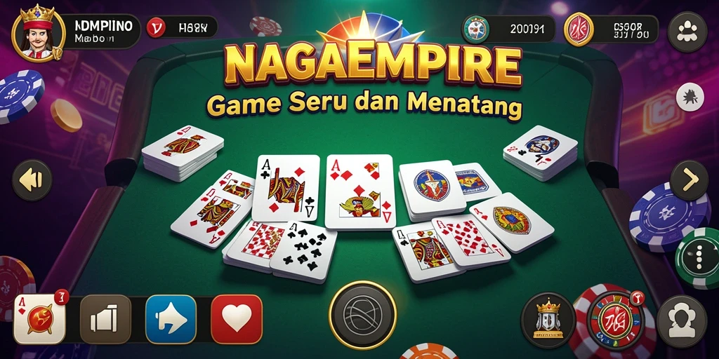 Tampilan seru gameplay NAGAEMPIRE yang menampilkan suasana permainan Domino.