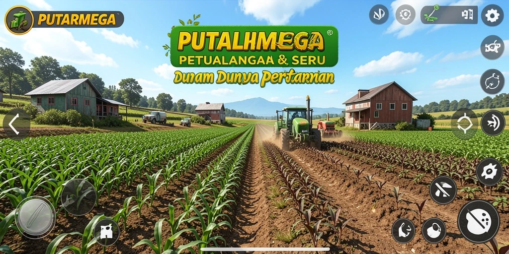 Tampilan screenshot PUTARMEGA menunjukkan aktivitas pertanian yang seru dan interaktif.