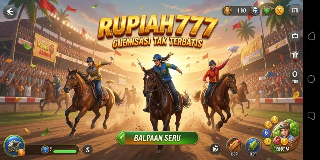 Tangkapan layar RUPIAH777 menampilkan aksi balapan yang mendebarkan.