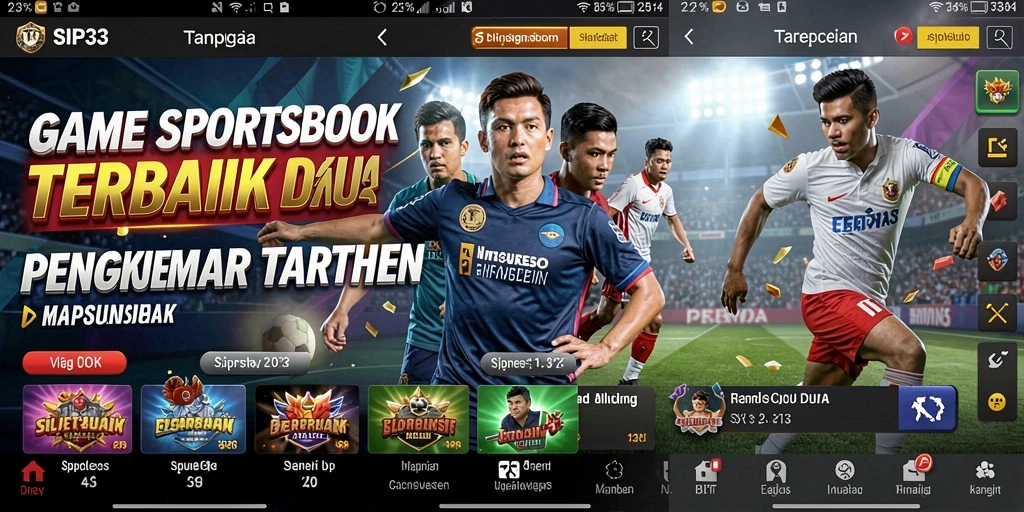 Screenshot menampilkan antarmuka SIP33 dengan berbagai pilihan taruhan olahraga.