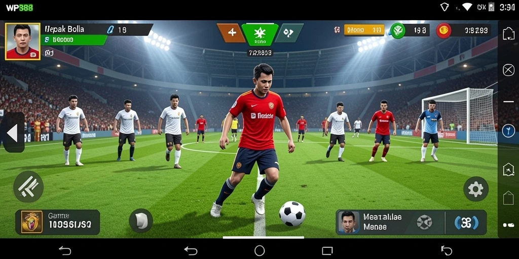 Tampilan gameplay WP888 yang menakjubkan dengan aksi sepak bola mendebarkan.