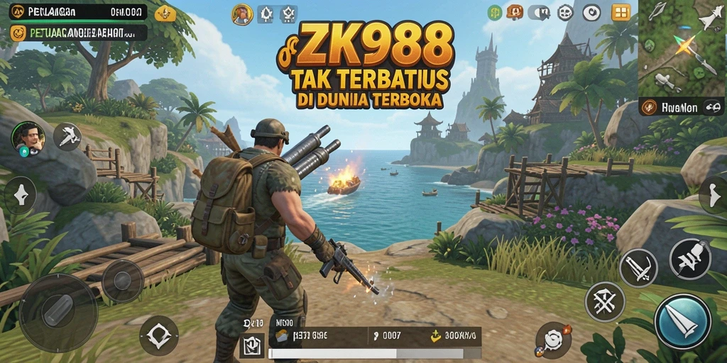 Screenshot gameplay ZK988 menampilkan eksplorasi dunia terbuka yang menakjubkan.